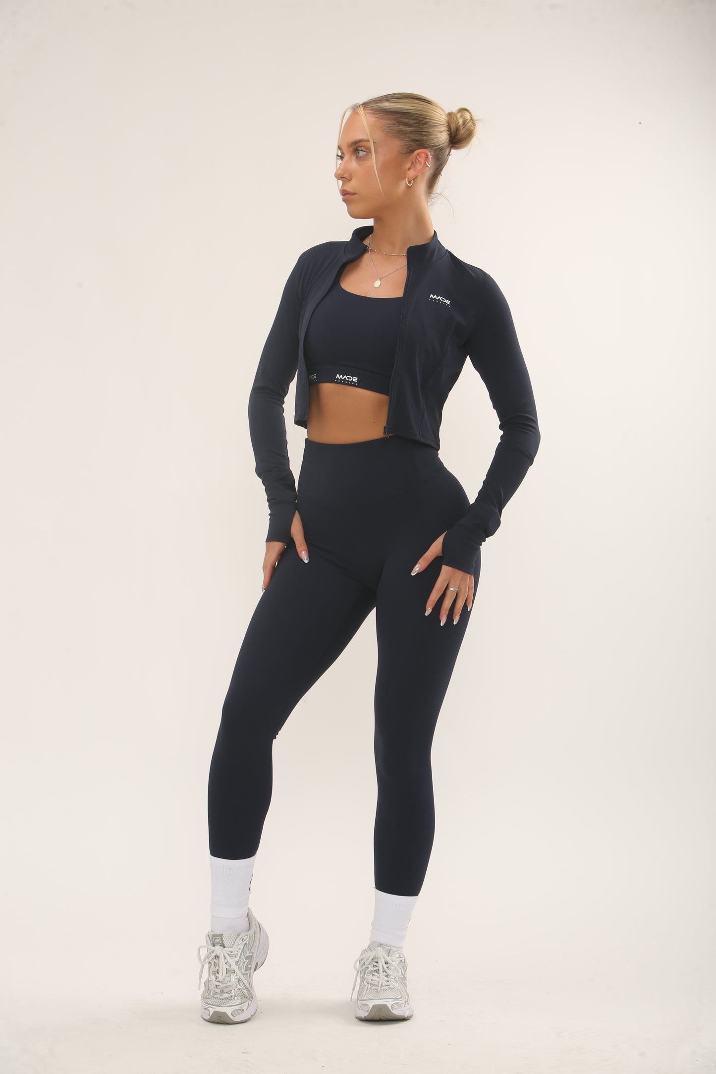 Cropped Seamless Zip Up Jacket